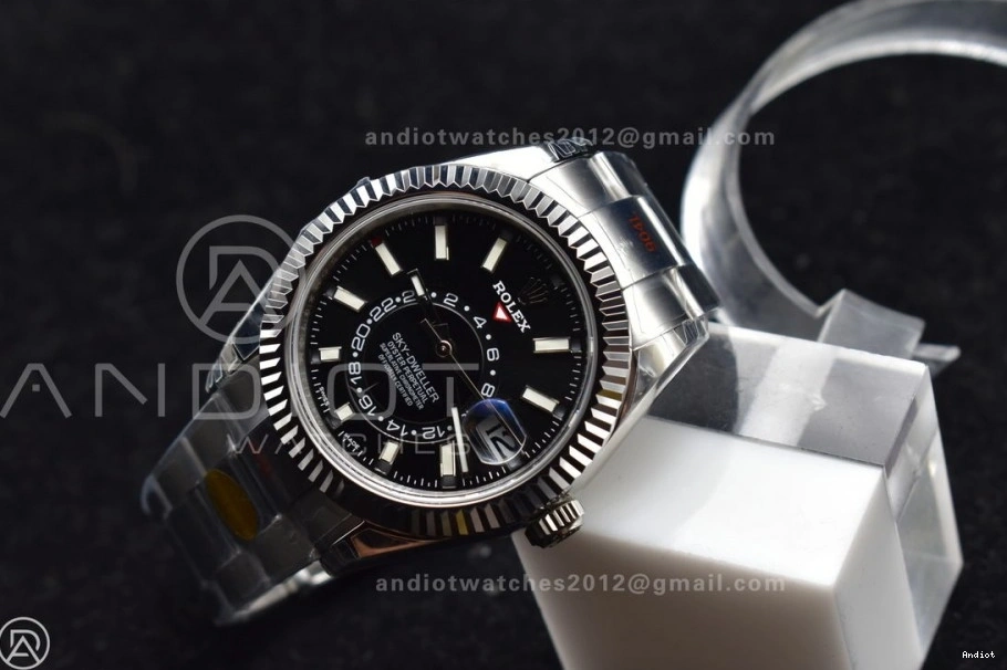 on Oyster Dial SS SS Best A23J Skydweller Bracelet Noob Black Edition 0209